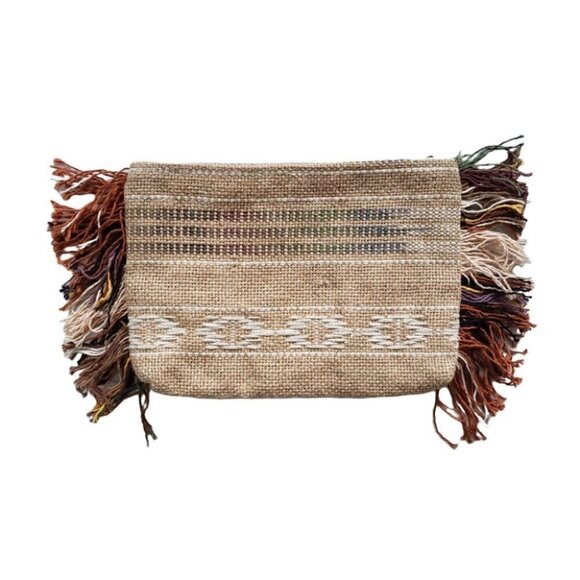 Ale by Alessandra tribe beaded jute clutch with fringe detail - Picture 2 of 10